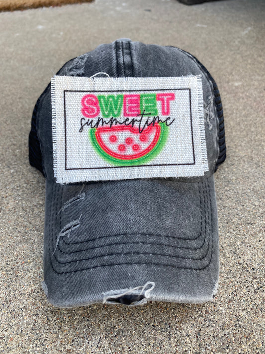Sweet Summertime Neon Watermelon Hat Patch