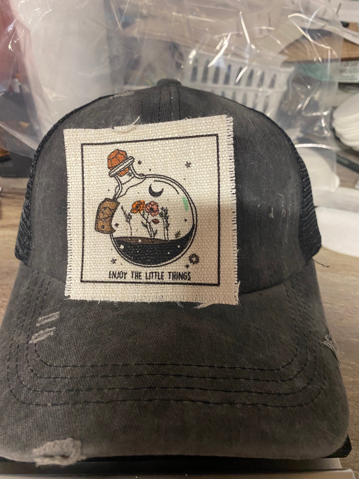 Enjoy The Little Things Florals, Glass Hat Patch