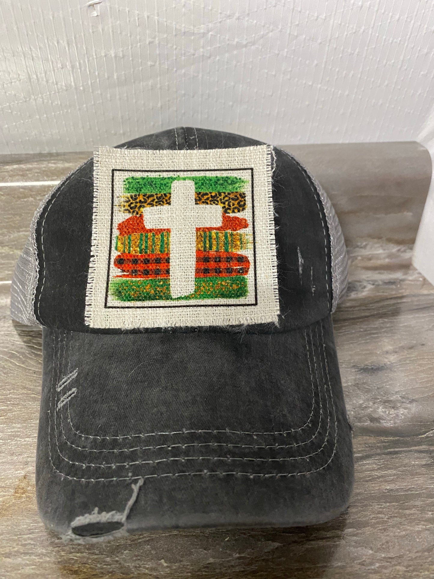 Christmas Cross Hat Patch
