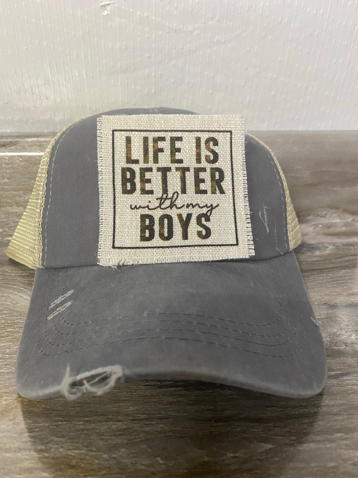 Life Is Better With My Boys Hat Patch