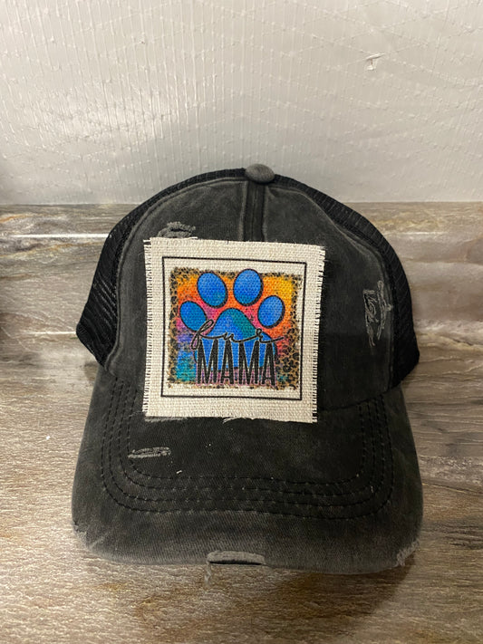 Fur Mama with Blue Paw Hat Patch