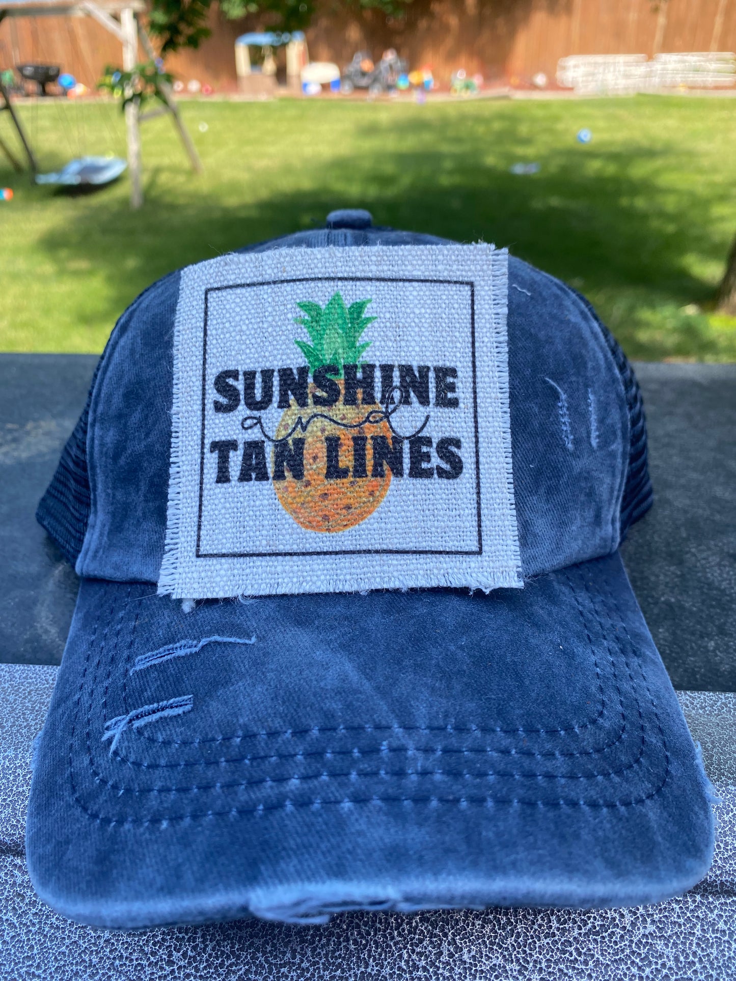 Sunshine and Tan Lines with Pineapple Hat Patch