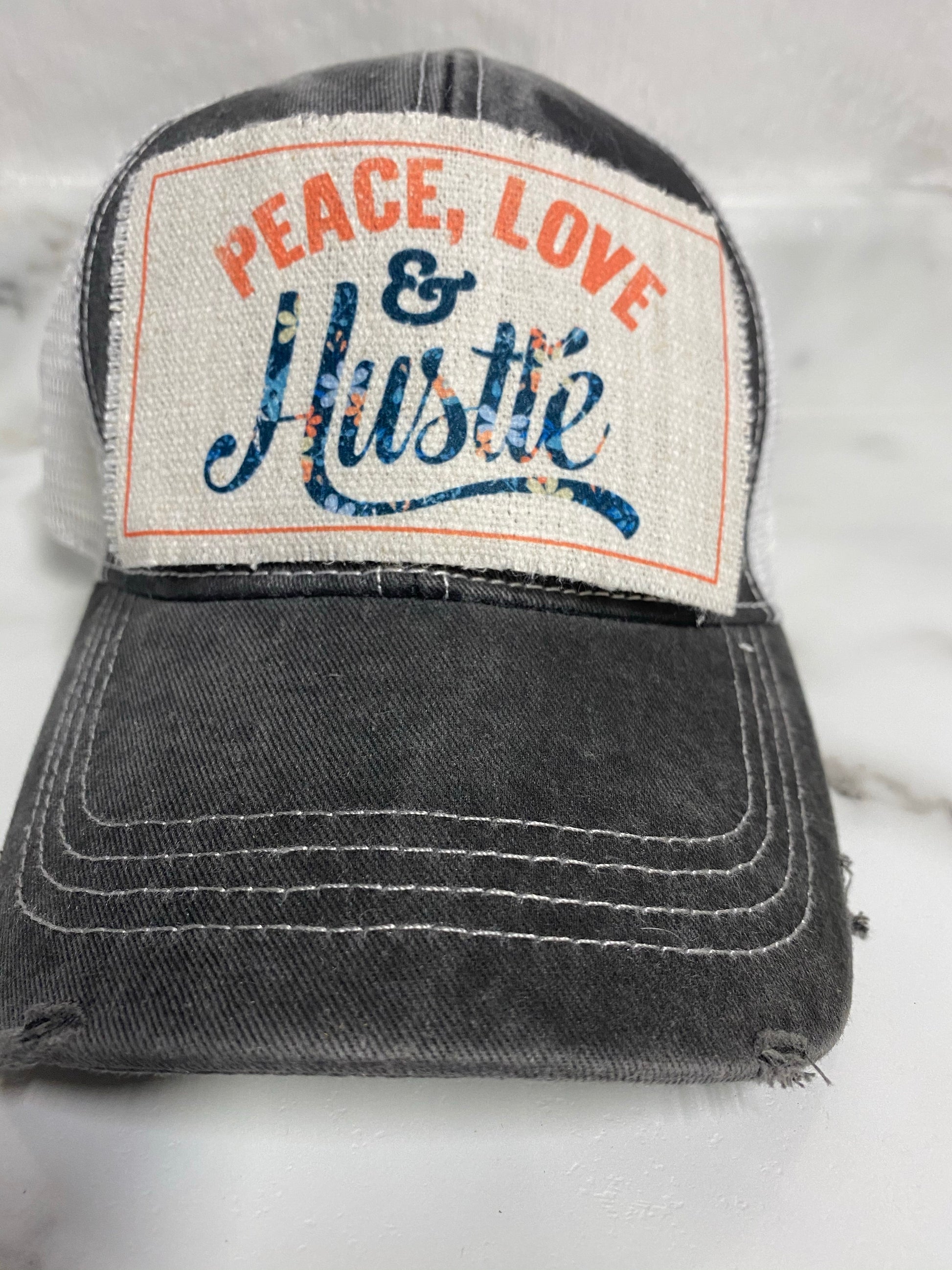 Peace Love Hustle Hat Patch