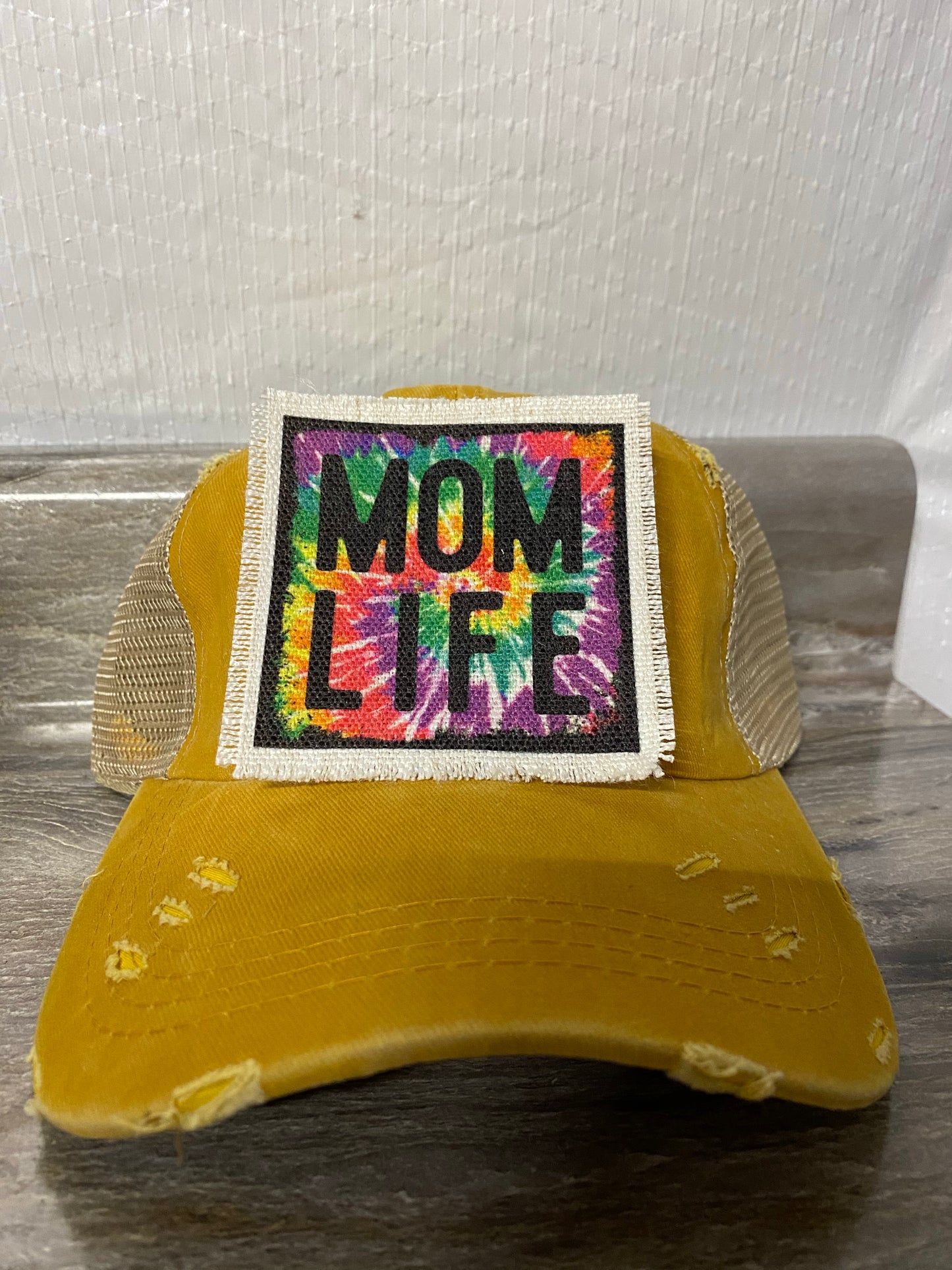 Mom Life Tie Dye Hat Patch