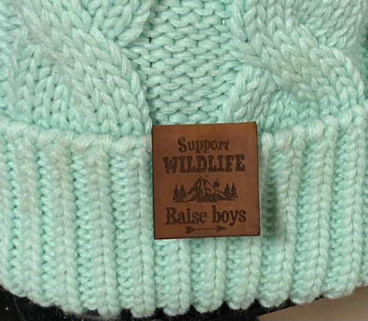 Support Wildlife Fold-Over Leatherette Beanie Patch