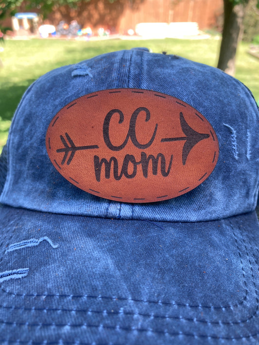 Cross Country Mom Leatherette Hat Patch