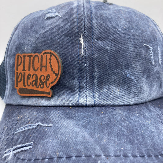 Pitch Please Small Leatherette Hat Patch