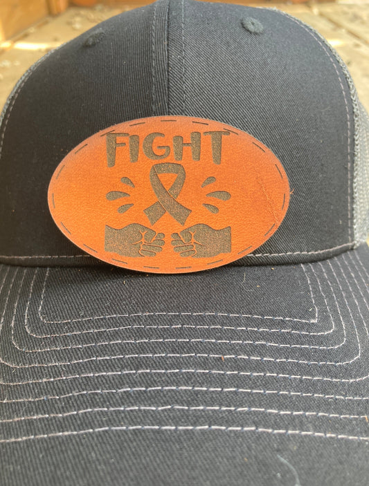 Awareness Fight Leatherette Hat Patch