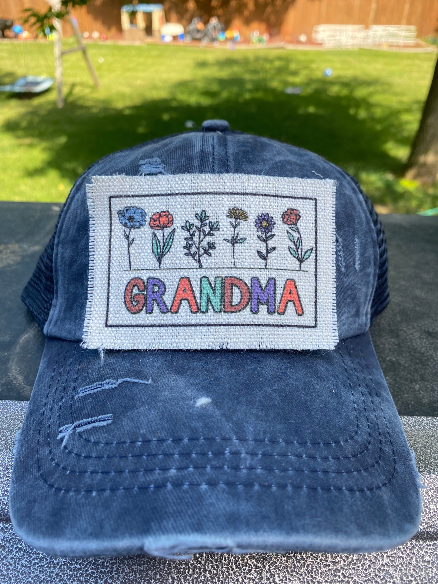 Grandma Floral Patch Hat Patch