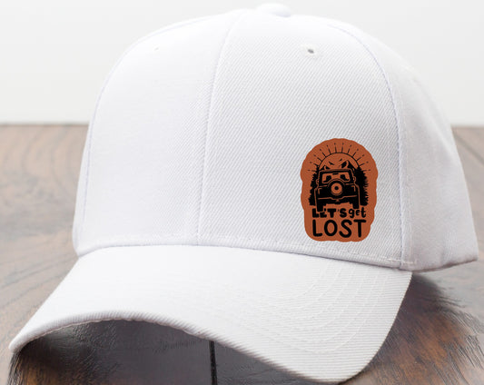 Lets Get Lost Small Leatherette Hat Patch