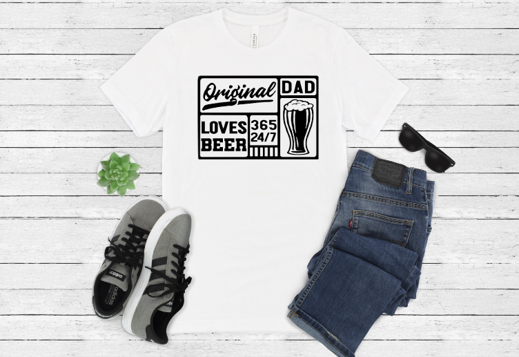 Original Dad Loves Beer Transfer