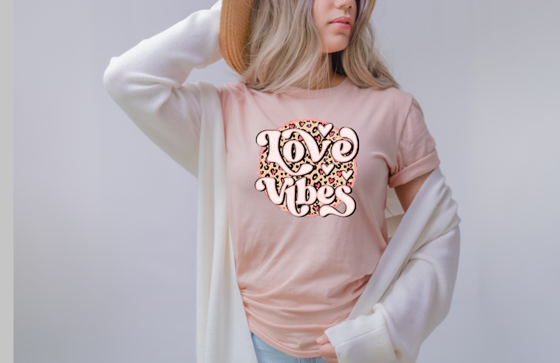 Love Vibes Leopard Circle Sublimation Transfer