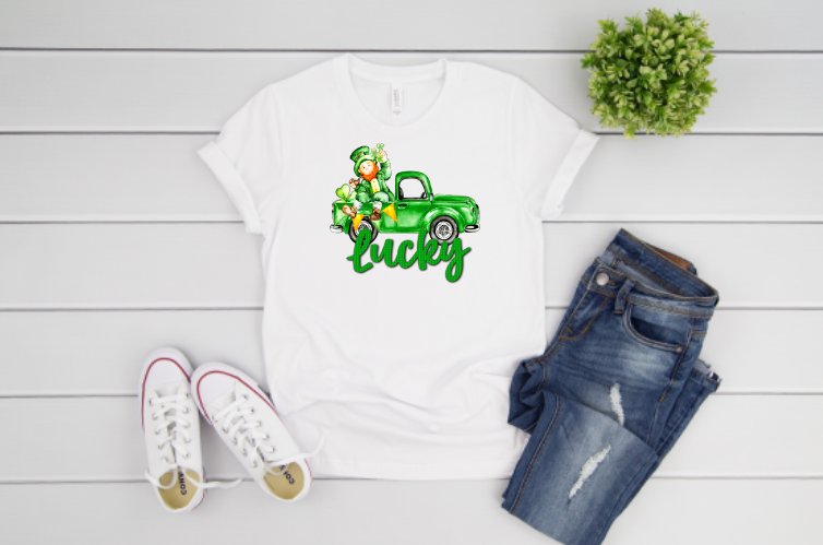Lucky Truck with Leprechaun Sublimation Transfer