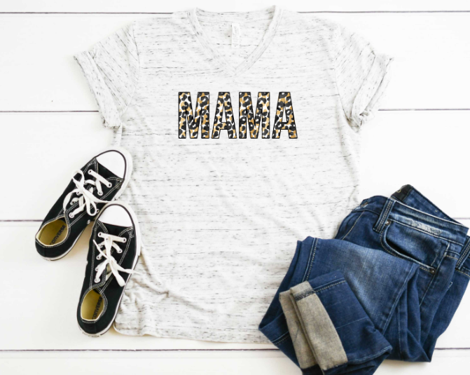 Mama Leopard Gold and Black Sublimation Transfer