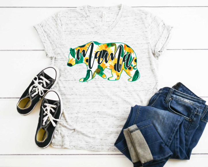 Mama Bear Sunflower Sublimation Transfer