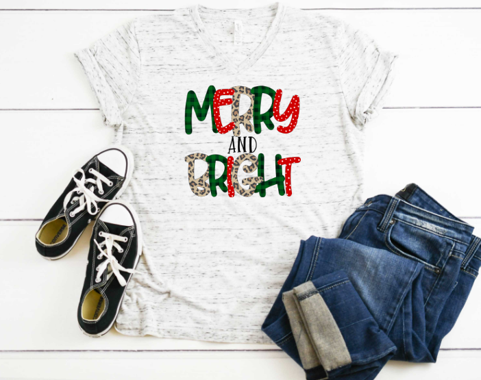 Merry & Bright Cheetah Sublimation Transfer