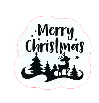 Merry Christmas Reindeer Leatherette Hat Patch