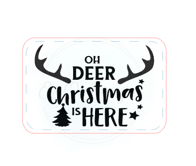 Oh Deer Christmas Leatherette Hat Patch