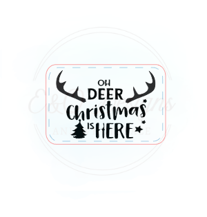 Oh Deer Christmas Small Leatherette Hat Patch