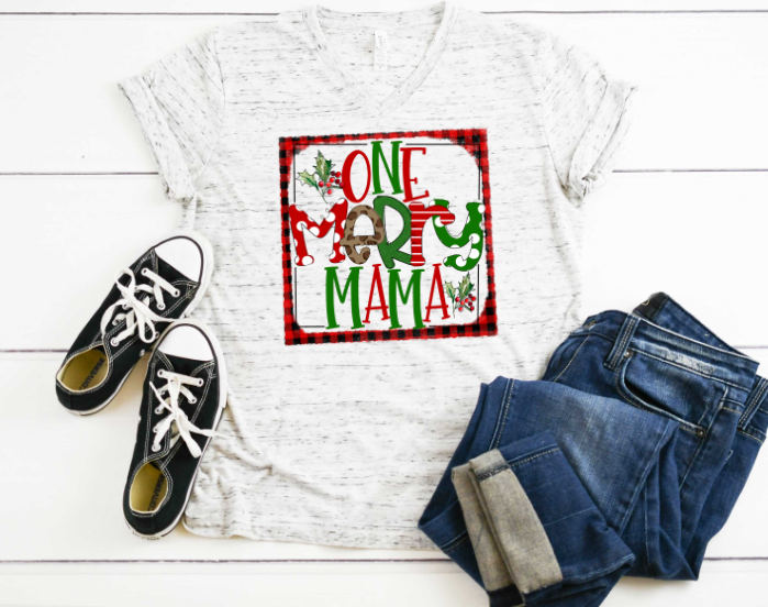 One Merry Mama Sublimation Transfer