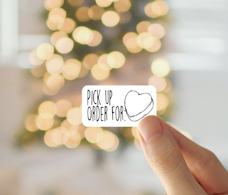 Pick Up Order For w/ Heart Thermal Sticker Set