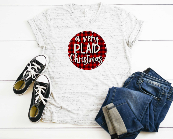 A Very Plaid Christmas Red & Black Sublimation Transfer
