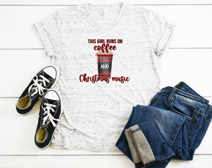 Coffee and Christmas Music Sublimation Transfer