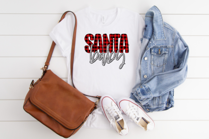 Santa Baby with Glitter Sublimation Transfer