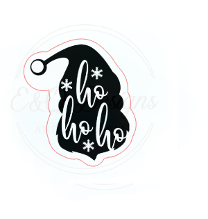 Santa HoHoHo Small Leatherette Hat Patch