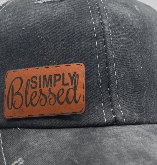Simply Blessed Small Leatherette Hat Patch