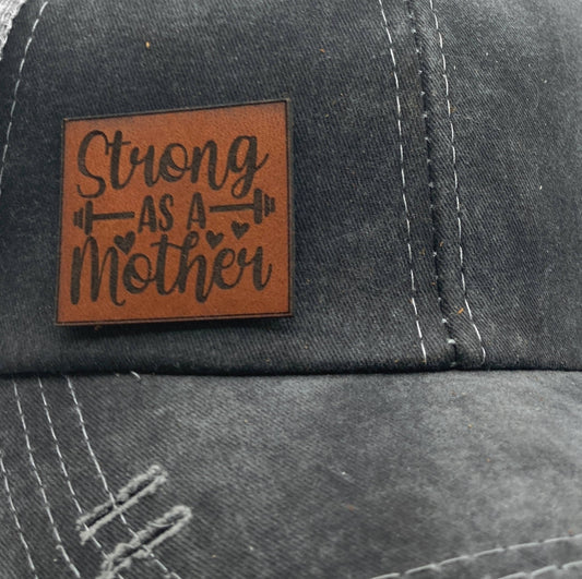 Strong as a Mother Small Leatherette Hat Patch