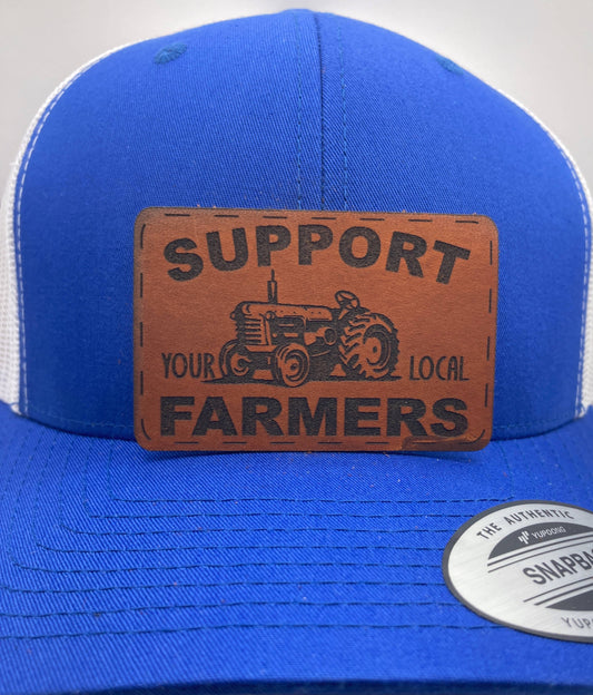 Support Your Local Farmers Leatherette Hat Patch