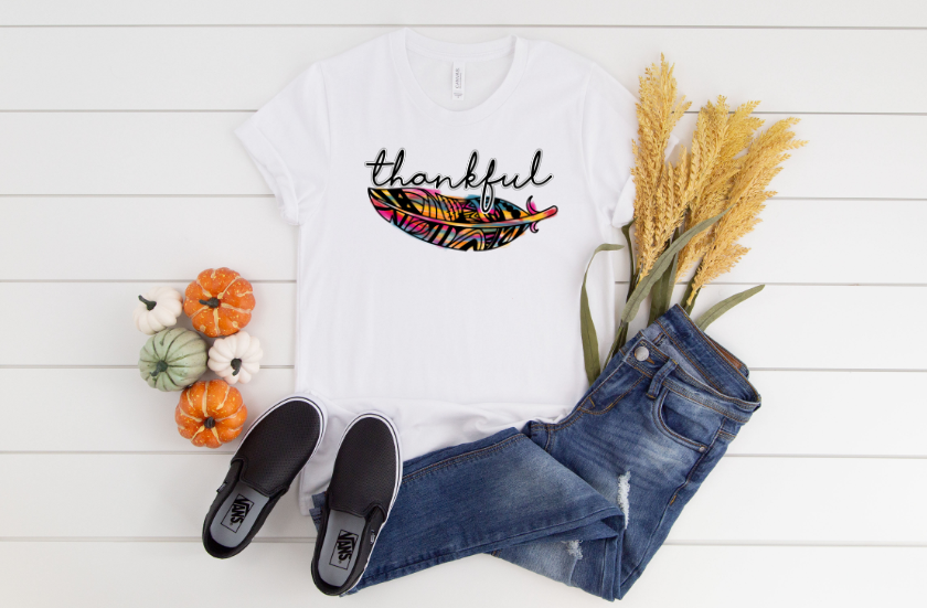 Thankful Feather Sublimation Transfer