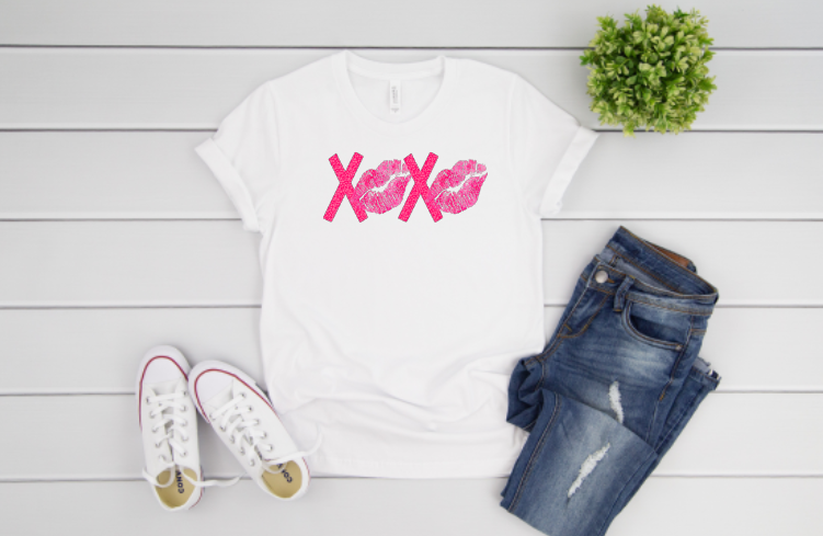 XOXO with Lips Sublimation Transfer